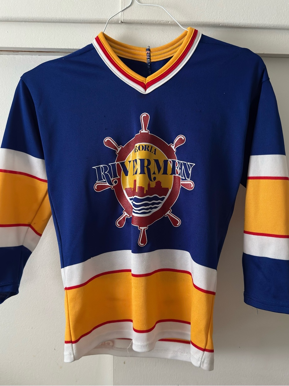 CCM Youth Peoria Rivermen Hockey Jersey - Blue, Yellow & White